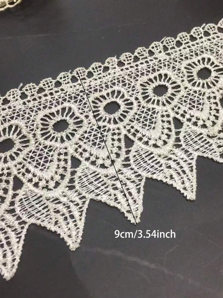 1pcEmbroidery Lace Trim 9CM Width Vintage Style Edging Trimmings Fabric Embroidered Applique Sewing Craft Wedding Bridal Dress Embellishment Gift Party Decoration - Multicolor - View 10