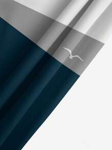 Men's Summer Printed Pattern Drawstring Waist Slant Pocket Hawaiian Quick-Dry Double-Layer Mesh Lined Shorts, Seagull Contrast Color 3D Artistic Print, Fashionable Casual Beach Resort Swim Trunks