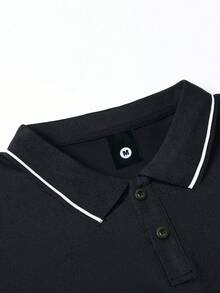 男士夏季印花短袖纽扣 Polo 衫和短裤套装，时尚海滩度假休闲运动外出 Polo 领撞色上衣松紧腰抽绳裤两件套，通勤工作高尔夫钓鱼露营礼物，送给男朋友/丈夫