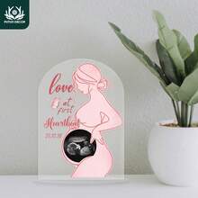 1 件超声波图片亚克力标志框套装，用于怀孕公告或婴儿出生装饰、婴儿洗礼装饰、家庭礼物、婴儿洗礼礼物