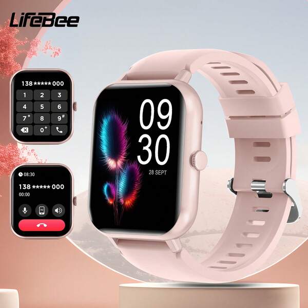 Reloj inteligente LIFEBEE de 1,83", relojes digitales de fitness con función de llamada, relojes de marcación y recordatorio de mensajes de talla grande de 100+ $ Puertos y DYY, reloj electrónico multifuncional