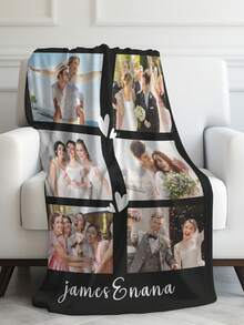 Custom Photo Blanket Collage,Personalised Family Blanket With Text,Picture Collage Blankets,Family&Friends Gifts,Valentine's Gift For Couple - Multicolor - View 8