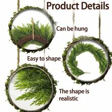 Couronne de pin de Norfolk pour la porte d'entrée, couronne de pin de Norfolk au toucher réel, couronne verte artificielle réaliste, décoration de vacances pour la décoration de la maison