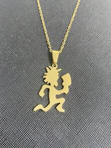 1pc Stainless Steel Axe Pendant Necklace, Unisex - Cartoon Character Necklace - View 7