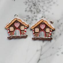 5/10 Stücke Klassisches Lebkuchenhaus Anhänger, Harz Weihnachtsschmuck, geeignet für DIY Schmuckherstellung wie Halskette, Ohrringe, Schlüsselanhänger - Weihnachts-Feiertags-Dekoration, keine Stromversorgung nötig, Hängedekoration