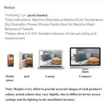 1 Pc Boho Style Picnic Mat Camping Blanket With Tassel Outdoor Camping Equipment Boho Style Tablecloth Sleeping Bag Moisture-Proof Mat Picnic Mat Suitable For Outdoor Picnic Holiday Party Decoration Bedroom/Living Room Decoration Outdoor Travel Valentine's Day Gift Home Decoration - White - View 12