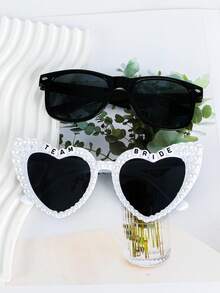 2 chiếc kính thời trang hình trái tim cho cặp đôi mới cưới - Cặp đen trắng, Đồ dùng tiệc cưới, Quà tặng cô dâu, Đạo cụ chụp ảnh cặp đôi lãng mạn, Thiết kế văn bản trang trí, Trang trí đám cưới - phong cách khác nhau - Xem 19