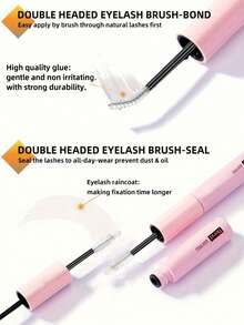 Waloshow 10米睫毛胶水和定型液 | 单根睫毛胶水和定型液,超强粘性睫毛嫁接及睫毛镊子套装,睫毛簇套装,睫毛,假睫毛,仿真睫毛 - 粉色 - 查看 8