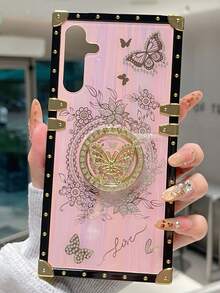 Aurora Bracket Phone Case Compatible With IPhone 11/12/13/14/15 Pro Max, Galaxy S24/S23/S22/S21 Ultra, A13/A14/A22/32/34/52/53/54/72/73/24, Z Flip 6/5/4/3 - Pink - View 1