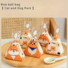 1 Set/50pcs Rice Ball Wrapping Bag, Cute Cartoon Triangle Sushi Bag, Bento Accessory And Sushi Making Mold