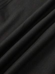 Cartoon Image Short Sleeve Round Neck T-Shirt, Casual And Fashionable Short Sleeve T-Shirt, Micro Elastic, Opaque, Easy Care Material, Perfect For Everyday Wear, Ladies T-Shirt - 黑色 - 查看 5