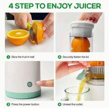 1 Portable Compact Electric Citrus Juicer At The Touch Of A Button - Portable Orange, Lemon, Fruit Blender Cup, Easy To Make Vegetable Juices, Fresh Juices, Milkshake Smoothies, Portable Design, Dual-Purpose For Parties And Travel - màu xanh lá - Xem 3