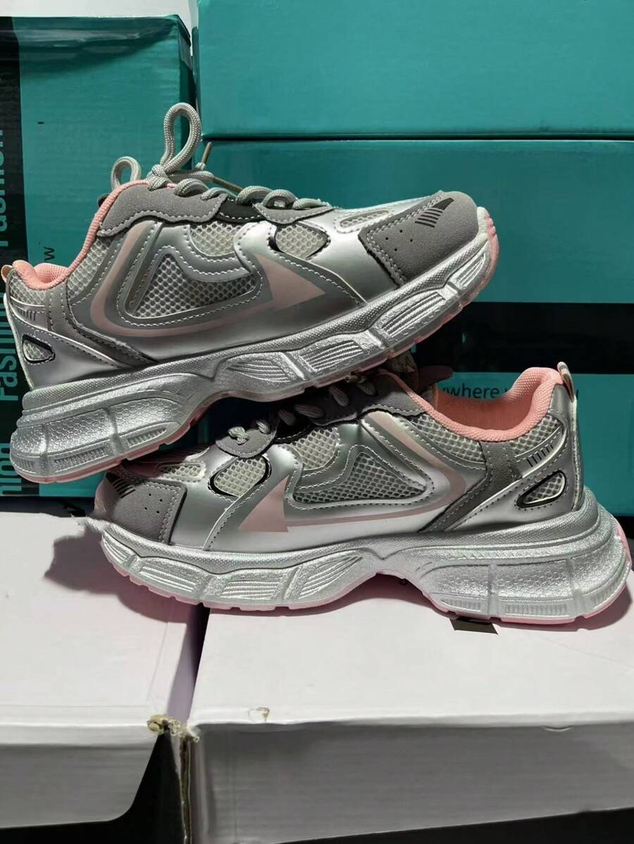 Unisex New Chunky Sneakers With Mesh Upper, Thick Sole, Breathable Casual Chunky Sneakers, Comfortable & Versatile