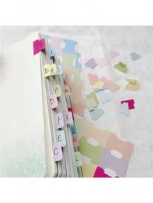 120pcs/10pcs Sticky Index Tabs, Writable Memo Notes, Blank Monthly Labels, Planning Stickers, Double-Sided Bookmarks, Book Labels, Annotation Tags, For Marking, Categorizing, Planning, School Supplies, Back To School Season - Multicolor-10 Sheets - View 3