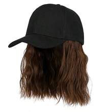 8" Hair Extensions Hat Wig With Baseball Cap Adjustable Hat Attached Curly Wave Synthetic Hairpiece For Women