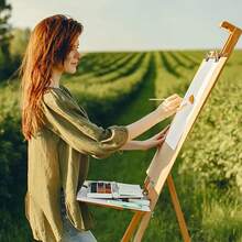 [Pennelli Morbidi] Set di 5 pennelli a ventaglio con setole in nylon morbide, con manico in legno a forma di zucca, ideale per pittura ad acrilico, ad acquarello, ad olio e a guazzo, perfetti per artisti, insegnanti, studenti, principianti, come regalo artistico, forniture scolastiche, rientro a scuola