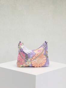 1 件女士飘逸刺绣网眼花卉腋下单肩包，优雅适合日常通勤、夏季海滩旅行和度假（花卉图案随机发送）