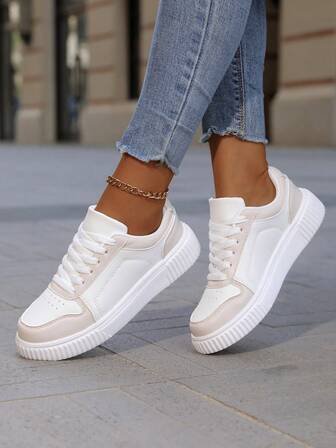 4 Season Unisex Casual Sports Shoes, Flat Sneakers, Lightweight Soft Sole, Comfortable, Suitable For Men & Women, Plus Size Up To 43