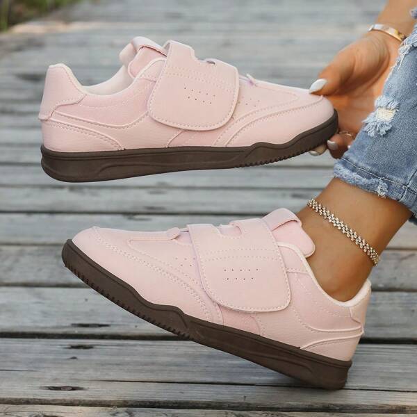 Women's Fashion Sneakers, Preppy Style Casual Sports Shoes, Ladies Indoor Outdoor Athletic Slip-On Shoes