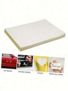 50 Sheets Sticker Paper A4 Glossy Self-Adhesive Sticker Label Paper, Glossy White Waterproof Labels For Laser And Inkjet Printers