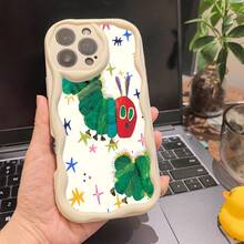 Funda para teléfono 1 pieza PhoneX/11/12/13/14/15/16 Pro |   Funda para teléfono Wave |   Chicas y hombres lindos |   Impreso con diseño de noche estrellada muy hambrienta. - transparente - Ver 4