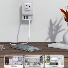 American Standard Power Socket Household Wiring Board Desktop Socket - Blanco - Ver 8