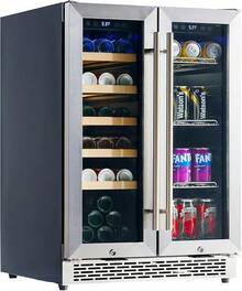 24-Inch Dual Zone Wine & Beer Fridge, Built-In Or Freestanding Beverage Refrigerator With Adjustable Shelves And Glass Door, Holds 20 Bottles & 207 Cans, 34–68℉ For Kitchen Bar Office - Dual Zone-78 Cans+20 Bottles - View 1
