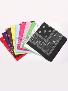 10 Stück Polyester Kaschumiblumen Muster Bandana Stirnband, Unisex Hip-Hop Outdoor Radfahren Kopftuch, 54*54cm großes Taschentuch