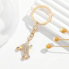 1 件时尚可爱的锌合金溜冰鞋钥匙扣，非镀贵金属，可爱风格，男女通用汽车配件哥特 Y2K