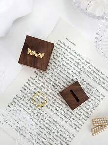 高端胡桃木珠宝展示架、戒指展示托盘、珠宝道具、珠宝收纳盒、带凹槽的木制展示盒 - 彩色 - 查看 4