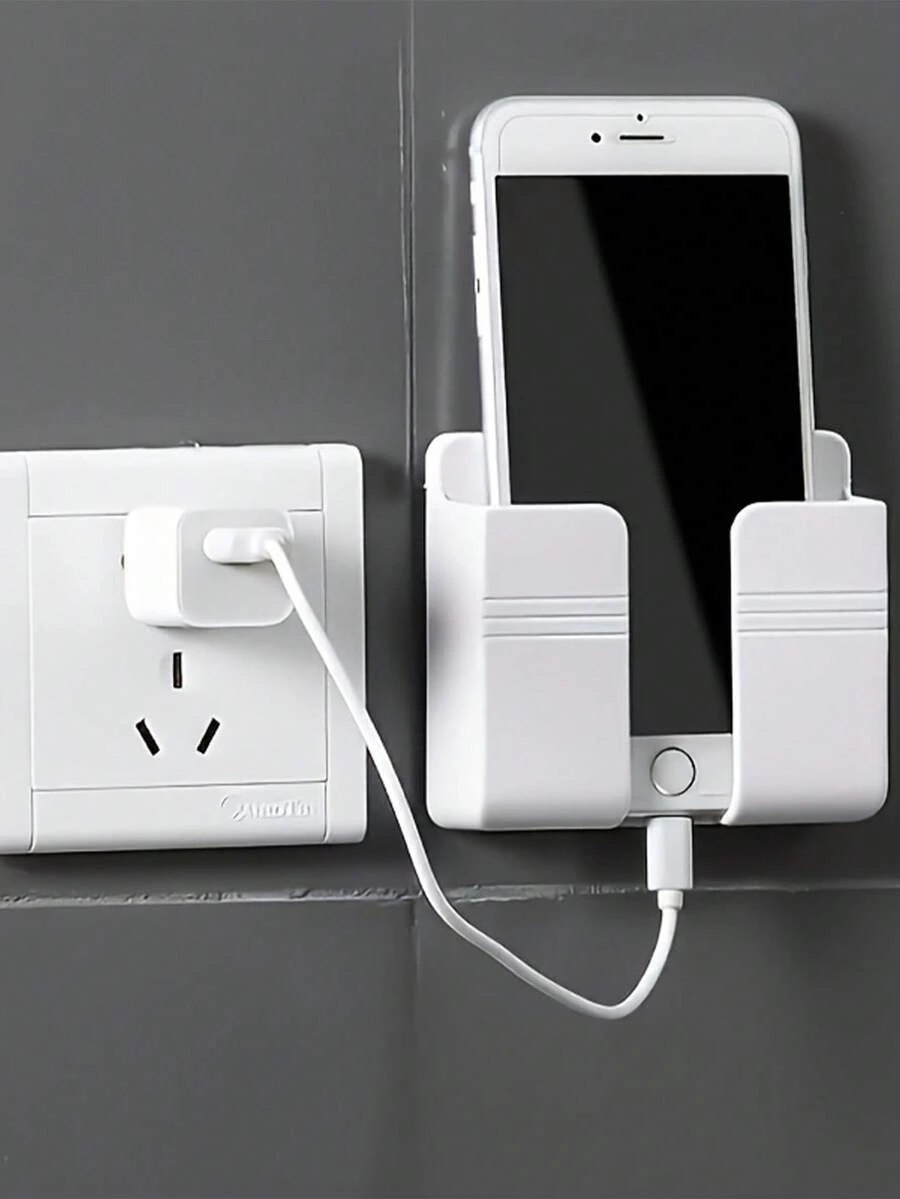 1/2/4 حامل شحن للهاتف المحمول، رف جداري لاصق، رف تخزين متعدد الوظائف، رف متثبت على الجانب السرير، لوازم التنظيم والتخزين المنزلي، إكسسوارات غرفة النوم، إكسسوارات المكتب