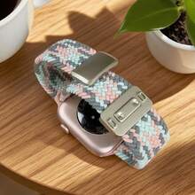 Elegant Braided Nylon Watch Band With Magnetic Buckle For Apple Watch Series 10 46mm 42mm 9 8 7 45mm 41mm Se 6 5 4 44mm 40mm Band 3 42mm 38mm Strap - S10-42 41 40 38mm - View 2