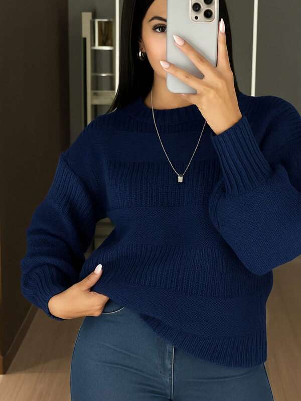 Blusa de Tricô Feminina detalhes em Listras