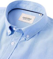 Men's Short Sleeve Oxford Shirt Regular Fit Button Down Collar Shirts With Pocket-20256688 - 酒紅色 - 查看 11