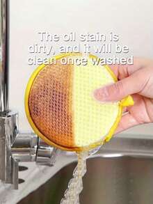 5/10 قطعة إسفنجة تنظيف عشوائية الألوان - إسفنجة مطبخ متينة من البولي يوريثان مع لمعان مقاوم للخدش وسطح منسوج للاستخدام مع الزيوت/الدهون غير اللاصقة والأدوات والأواني والمقالي - تصميم قابل للتكديس مع أربطة مطاطية للتثبيت الآمن أداة تنظيف متعددة الأغراض | تصميم ملائم | بولي يوريثان متين