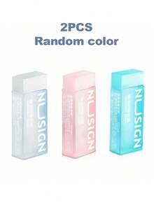 2 件可爱儿童橡皮擦简约纯色橡皮擦透明可视铅笔橡皮擦返校可爱学生用品返校