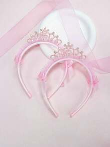 1 pezzo Cerchietto con corona rosa come accessorio per capelli per bambine, fermaglio per capelli con farfalla carino, cerchietto per principessa
