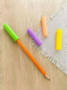 1 buah Penutup Pensil Silikon, Tutup Kunyah Pereda Stres Membantu Mencegah Menggigit Jari, Cocok untuk Autisme dan ADHD, Mainan Sensorik Kunyah Silikon, Perlengkapan Sekolah, Kembali ke Sekolah - MultiWarna - View 5