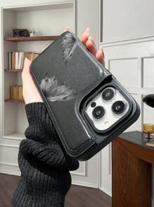 High End Fashion Butterfly Wing Pattern, Handmade Customization, Latest Designer Faux Leather Wallet Case+Shock - Absorbing Frame With Three Card Slots+Cash Slot, Certified Anti Drop Business Simplicity, Fashionable And Practical, Shockproof, Scratch Resistant, Compatible With IPhone 16/16Plus/16Pro/16ProMax/15, 14, 13, 12, 11 Series, Etc.