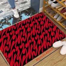 1 pieza Alfombra de cocina antideslizante de silicona con patrón abstracto minimalista fluyente impresa, tapete de piso, alfombra de entrada, alfombra rectangular impresa en 3D, apta para sala de estar, dormitorio, pasillo, baño, lavandería - Alfombra de poliéster, para decoración del hogar interior y exterior