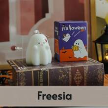 شمعة معطرة على شكل شبح لهالوين - شمعة هالوين محمولة | طقم شموع اليقطين الشبح | شموع معطرة بشكل ساحر سهلة الاستخدام | شموع بيضاء مخيفة لهالوين لديكور المنزل والاكسسوارات