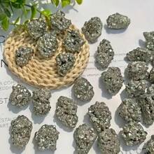 1pc Natural Pyrite Cluster Copper Pyrite Mineral Rough Uneven Ironstone Healing Energy Stone, Home Aquarium Decor, Can Be Used To Enhance Willpower And Manifestation, Suitable For Back To School Season - Yellow - View 7