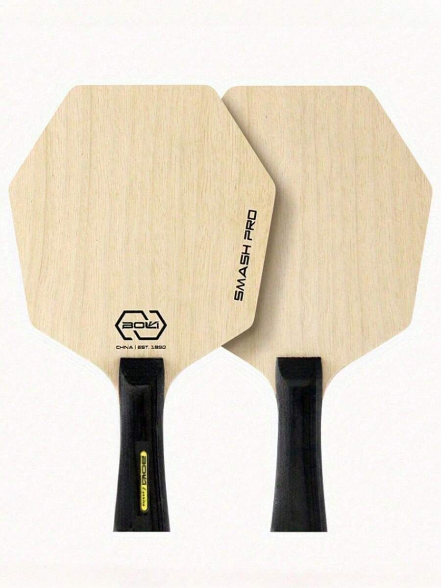 1 pieza Paleta de tenis de mesa con forma hexagonal, hoja de madera pura de cinco capas con forma especial - Albaricoque - Ver 1