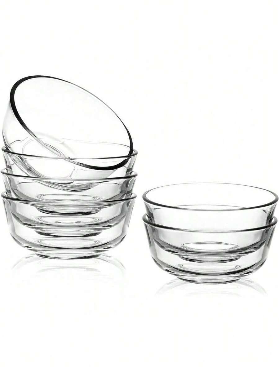 8 Oz Glass Bowls Set(6 Pack),Small For Kitchen,Dessert For Ice Cream,Snack , Side Dishes, Serving For Dipping, Prep - 8盎司6包 - 查看 1