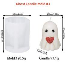 Molde de silicona para velas con forma de fantasma de Halloween 3D, herramienta para hacer manualidades de yeso y resina, regalos artesanales para festividades y decoración para el hogar - Multicolor - Ver 11