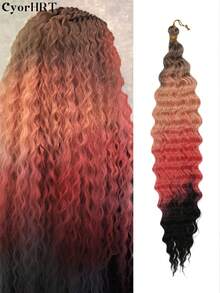 1-Pack 24 Inch Deep Wave Hair Extensions - Rainbow Colored Synthetic Extensions With Water Wave Pattern For Music Festival Carnival & Daily Glam Festival Hair Essential - Multicolor - View 10