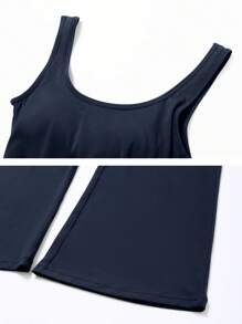 1 件女士时尚无缝瑜伽连体衣，性感镂空背部舞蹈训练紧身衣，柔软舒适的露背运动紧身衣 - 藏蓝色 - 查看 5