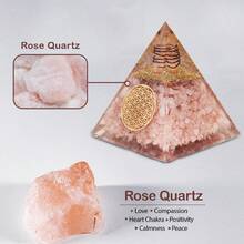 Rose Quartz Pyramid Handcrafted Healing Crystal Pyramid For Love Peace And Chakra Balance Meditation And Reiki Tool Spiritual Gift Home Decor - Thạch anh hồng - Xem 3