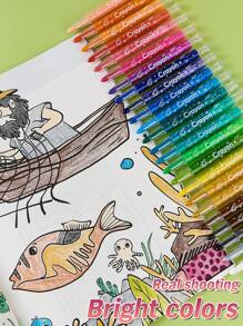 24 Packungen verdrehbare Buntstifte, kräftige Farben, einfacher Griff zum Aufdrehen, keine verschmierenden Farben, Schulmaterial, Rückkehr zur Schule