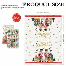 1/1/2 seturi de prosoape de bucătărie în stil Crăciun, cu tematică de spărgător de nuci, cu dimensiunile de 40x60 de centimetri, fabricate din material poliester ultra-moale, imprimate cu șervețele cu tematică de Crăciun și un design de Crăciun fericit. Potrivite pentru mese, restaurante, decorațiuni pentru petreceri și uz zilnic, sunt o alegere ideală pentru decorarea bucătăriei de Crăciun.